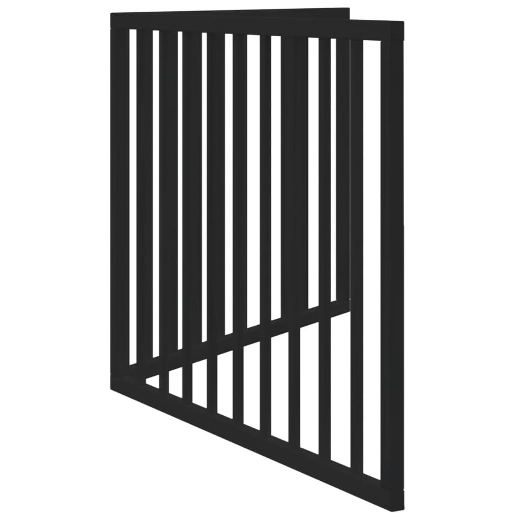 Sklopiva vrata za pse, 2 panela, crna, 160 cm, drvo topole
