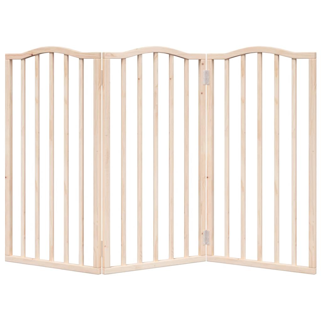 Vrata za pse s 3 panela sklopiva 150 cm od drva topole