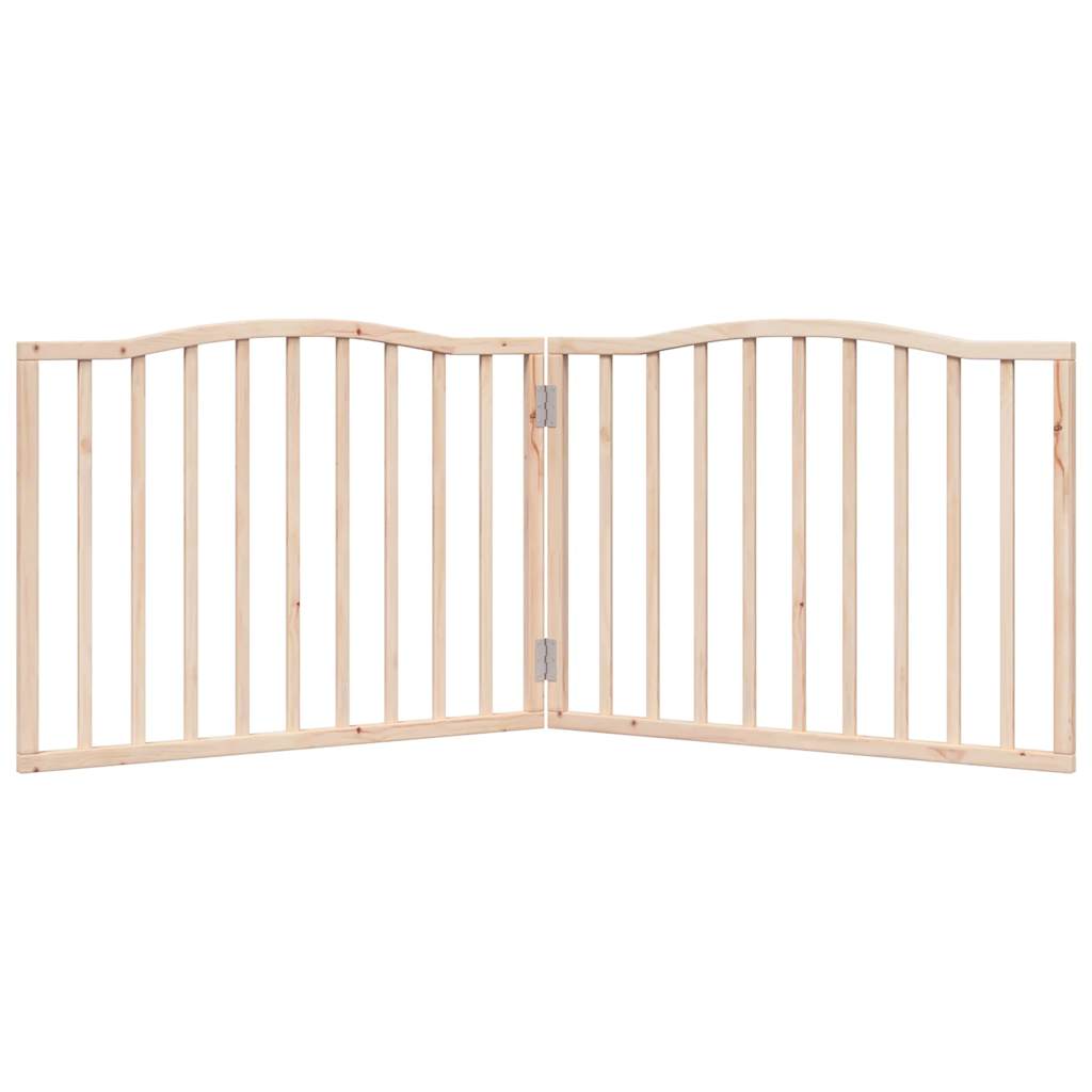 Vrata za pse s 2 panela sklopiva 160 cm od drva topole