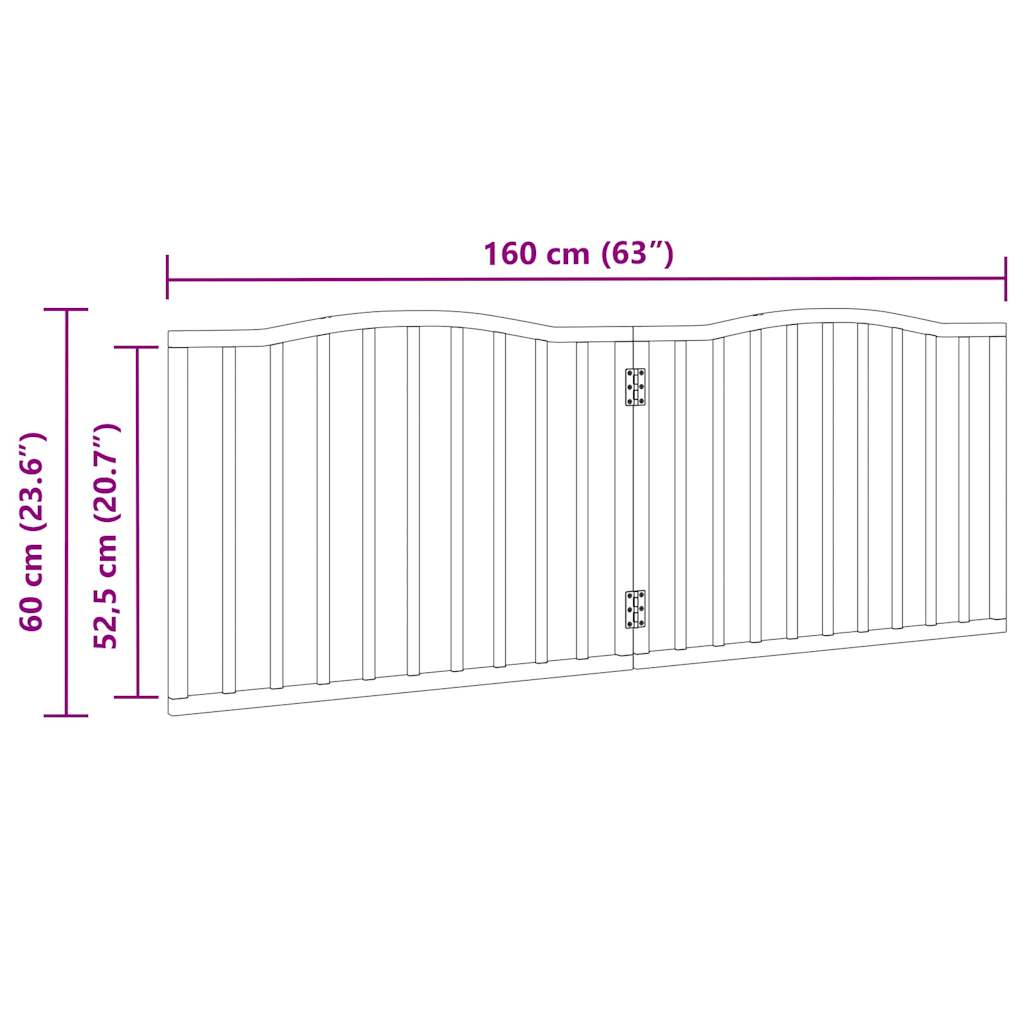 Vrata za pse s 2 panela sklopiva 160 cm od drva topole