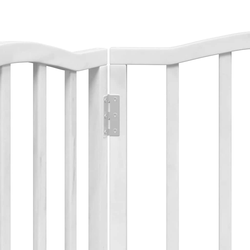 Vrata za pse s 3 panela sklopiva bijela 150 cm od drva topole