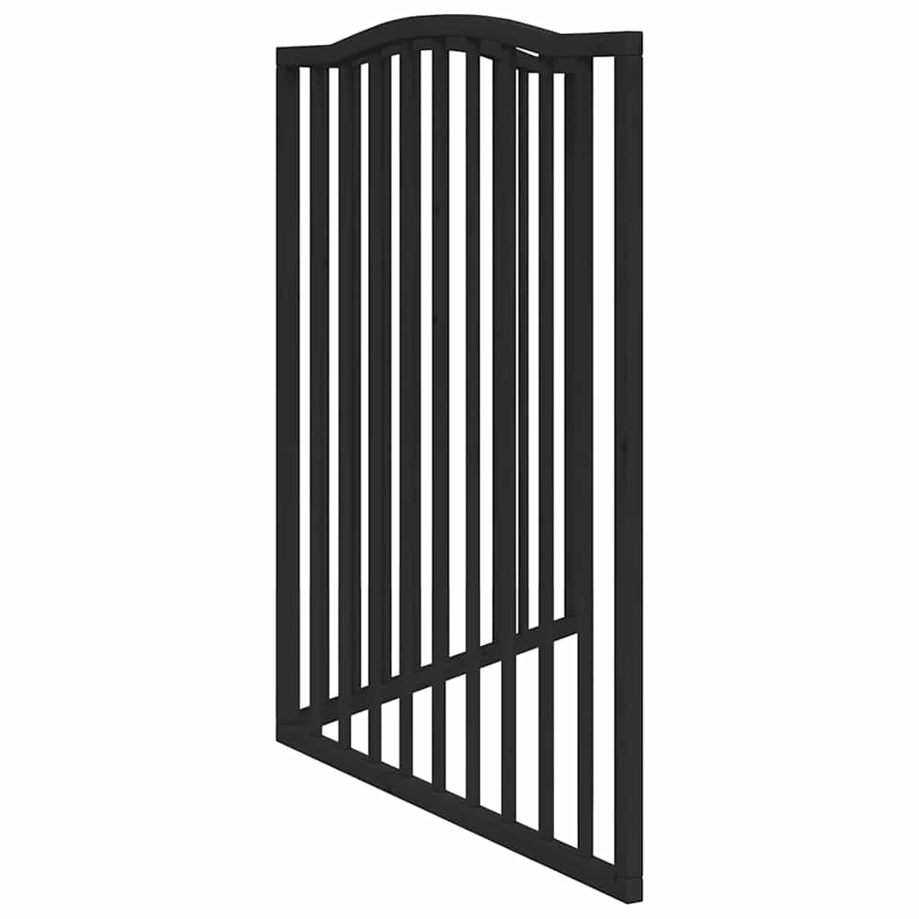 Vrata za pse s 2 panela sklopiva crna 160 cm od drva topole