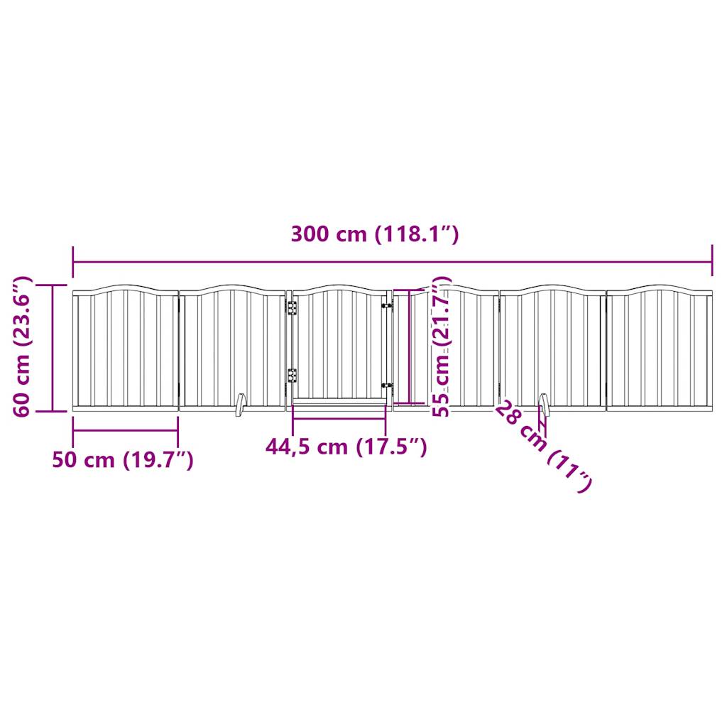 Vrata za pse s vratašcima 6 panela sklopiva 300 cm drvo topole