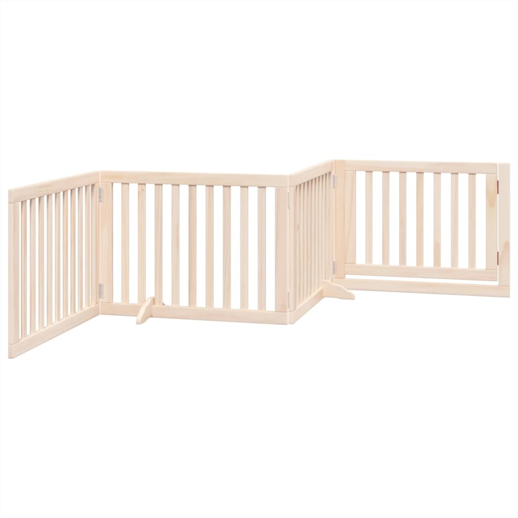 Vrata za pse s vratima sklopiva 4 panela 320 cm drvo topole