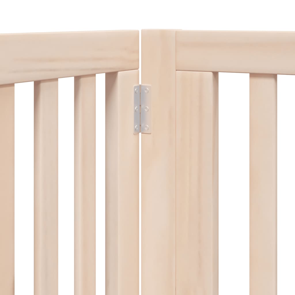 Vrata za pse s vratašcima 4 panela sklopiva 320 cm drvo topole