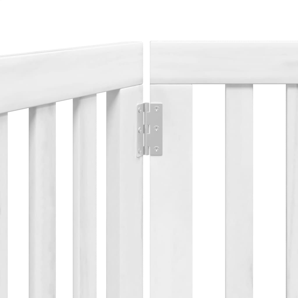 Vrata za pse s 3 panela sklopiva bijela 150 cm od drva topole
