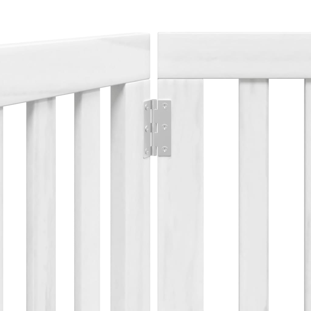 Vrata za pse s 3 panela sklopiva bijela 150 cm od drva topole