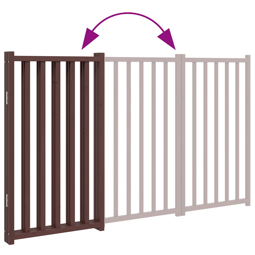 Vrata za pse sklopiva 3 panela smeđi hrast 150 cm