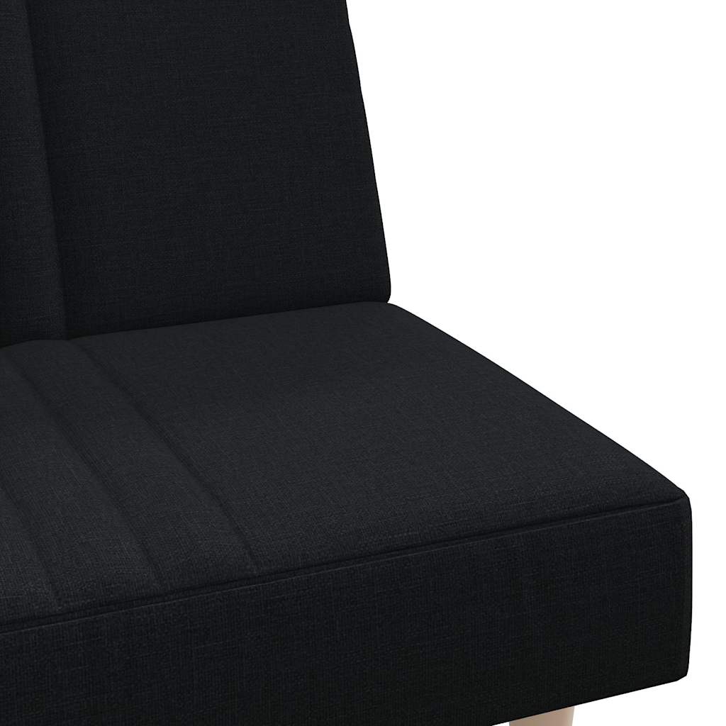 Kauč na razvlačenje od tkanine crni
