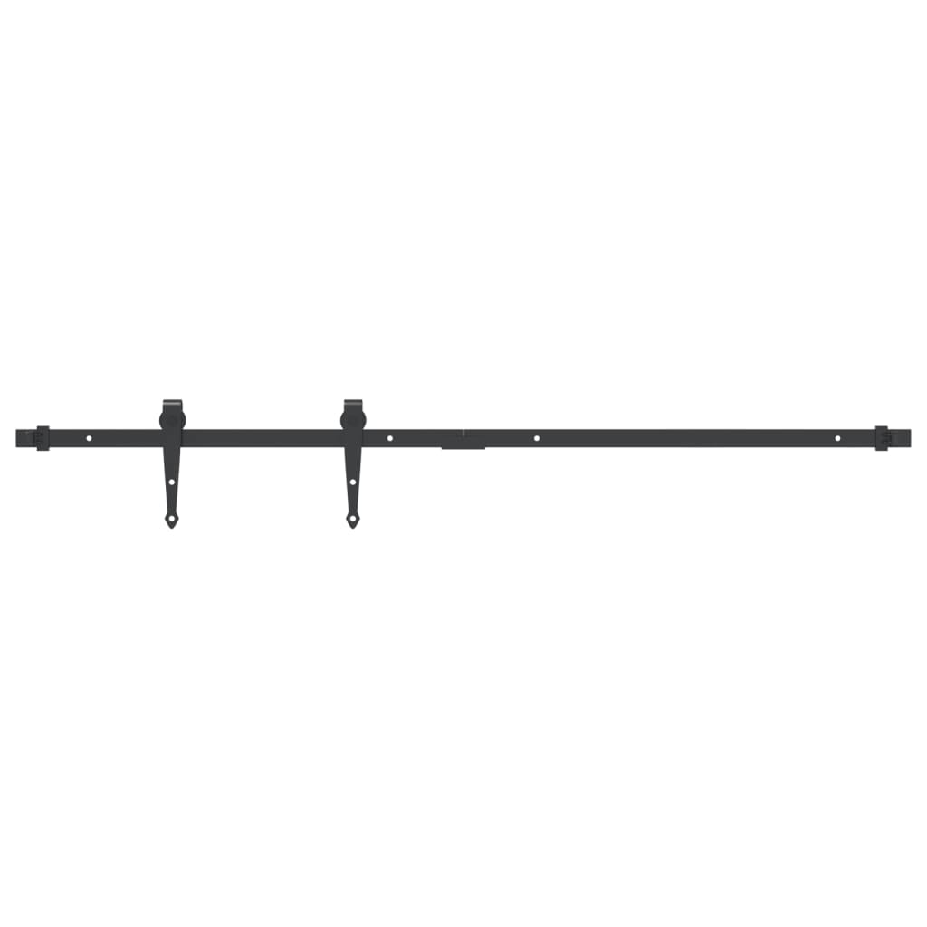 Mini set za klizna vrata ormarića crni 122 cm ugljični čelik