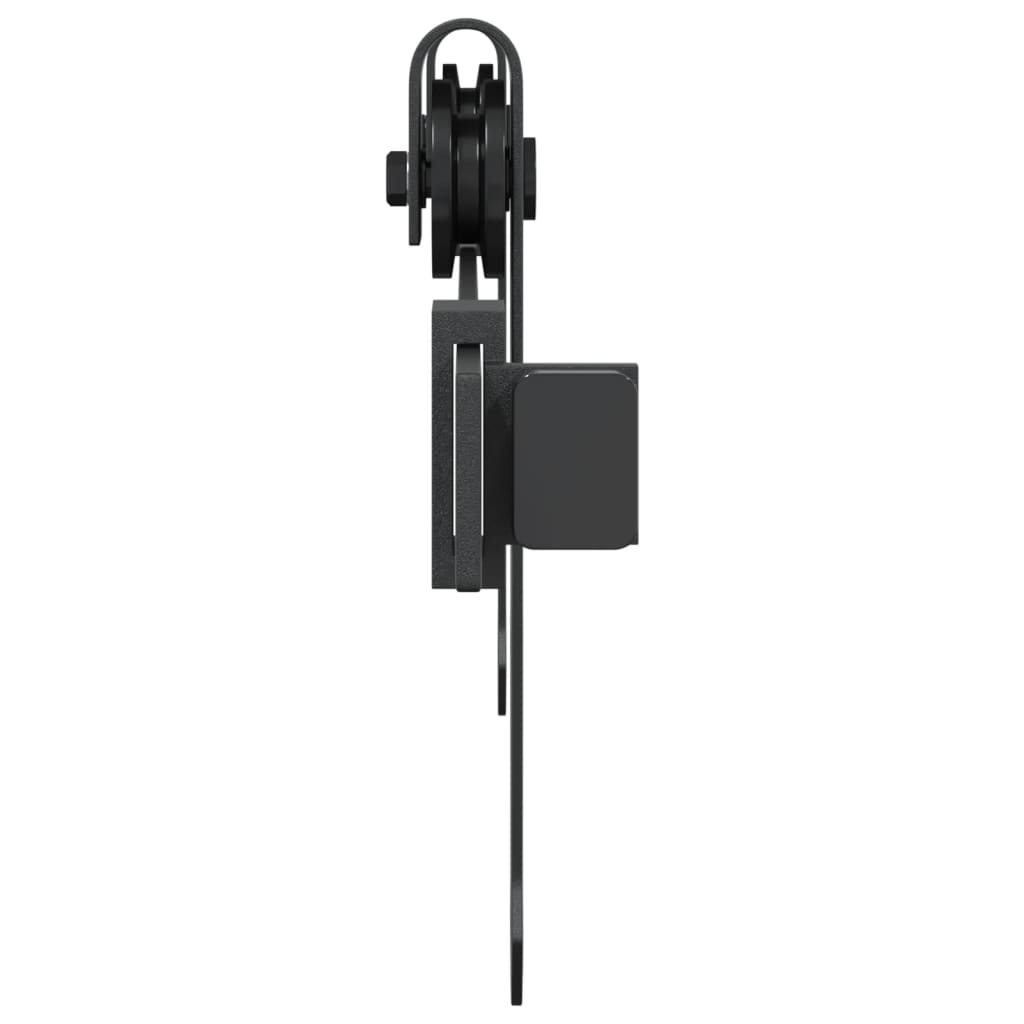 Mini set za klizna vrata ormarića crni 122 cm ugljični čelik
