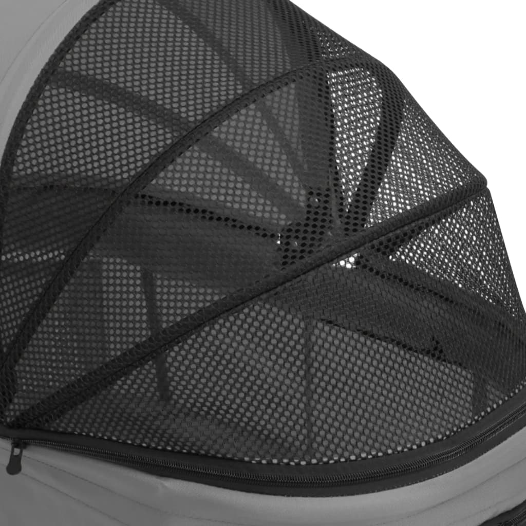 2-slojna sklopiva kolica za pse siva 83x48x97 cm tkanina oxford