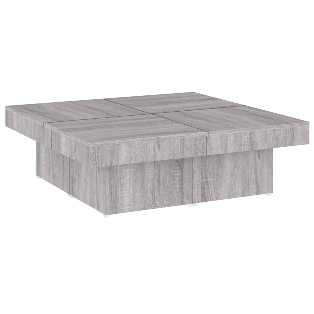 Stolić za kavu boja sivog hrasta 90x90x28 cm konstruirano drvo