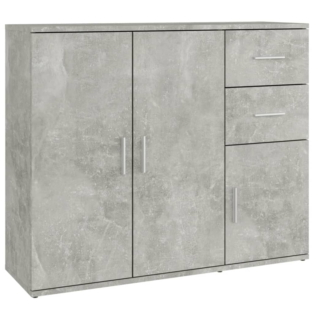 Komoda siva boja betona 91x29,5x75 cm od konstruiranog drva