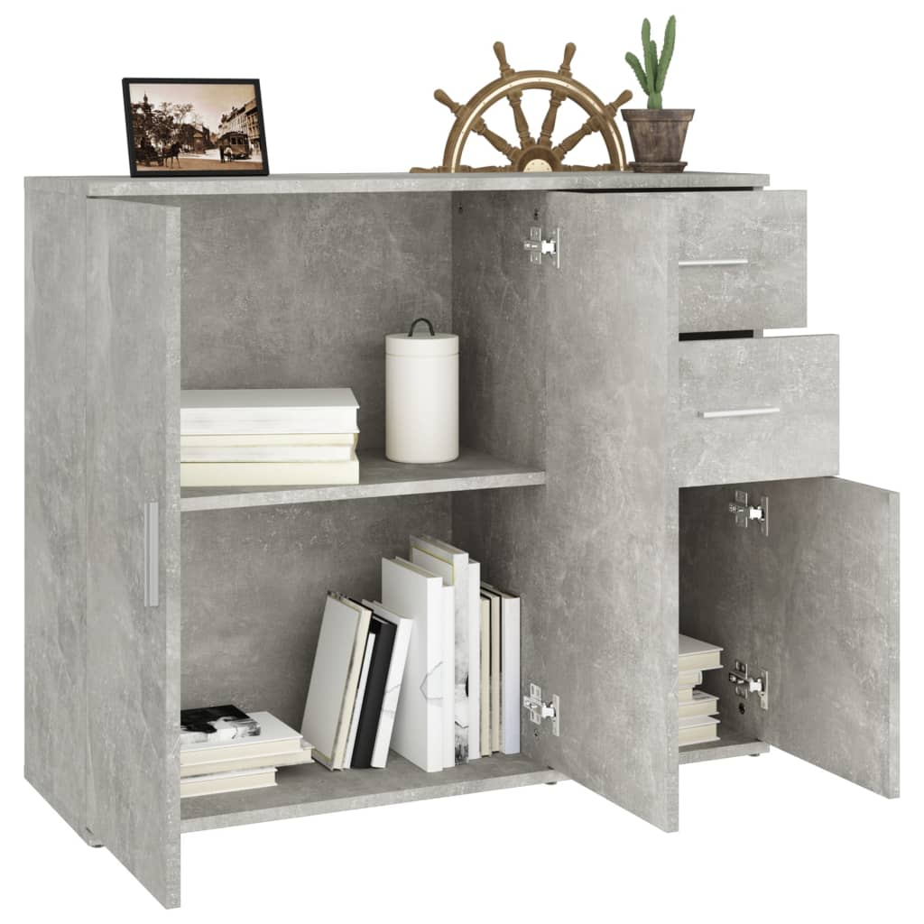 Komoda siva boja betona 91x29,5x75 cm od konstruiranog drva