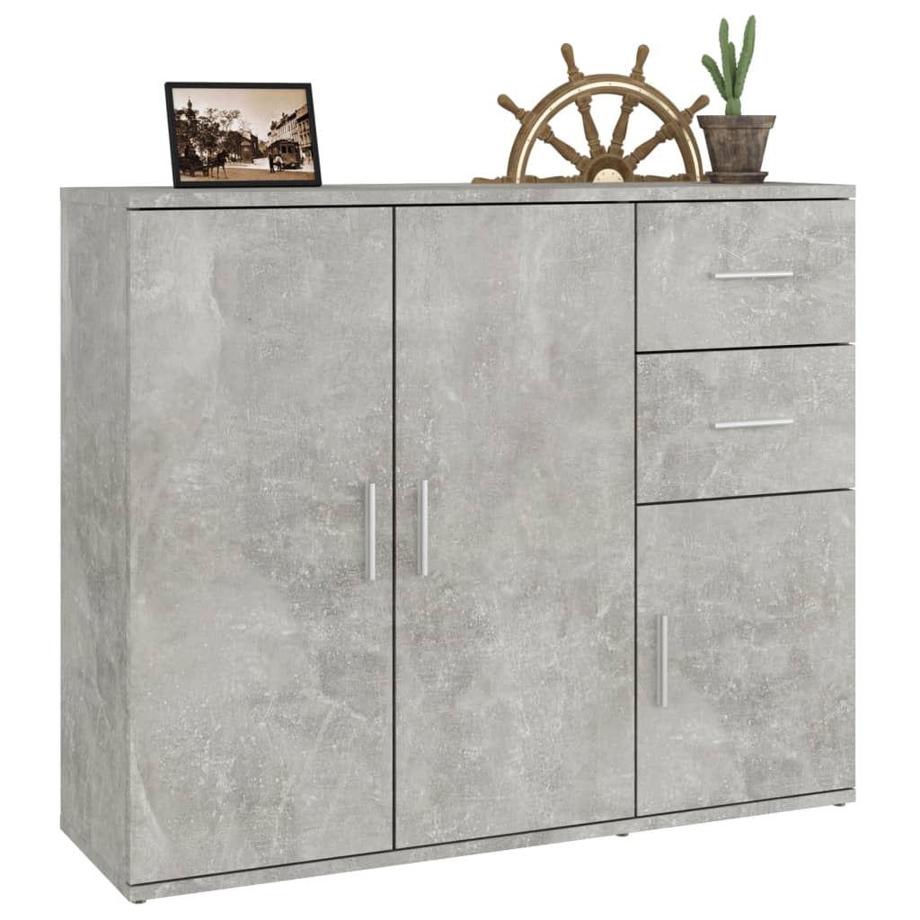 Komoda siva boja betona 91x29,5x75 cm od konstruiranog drva