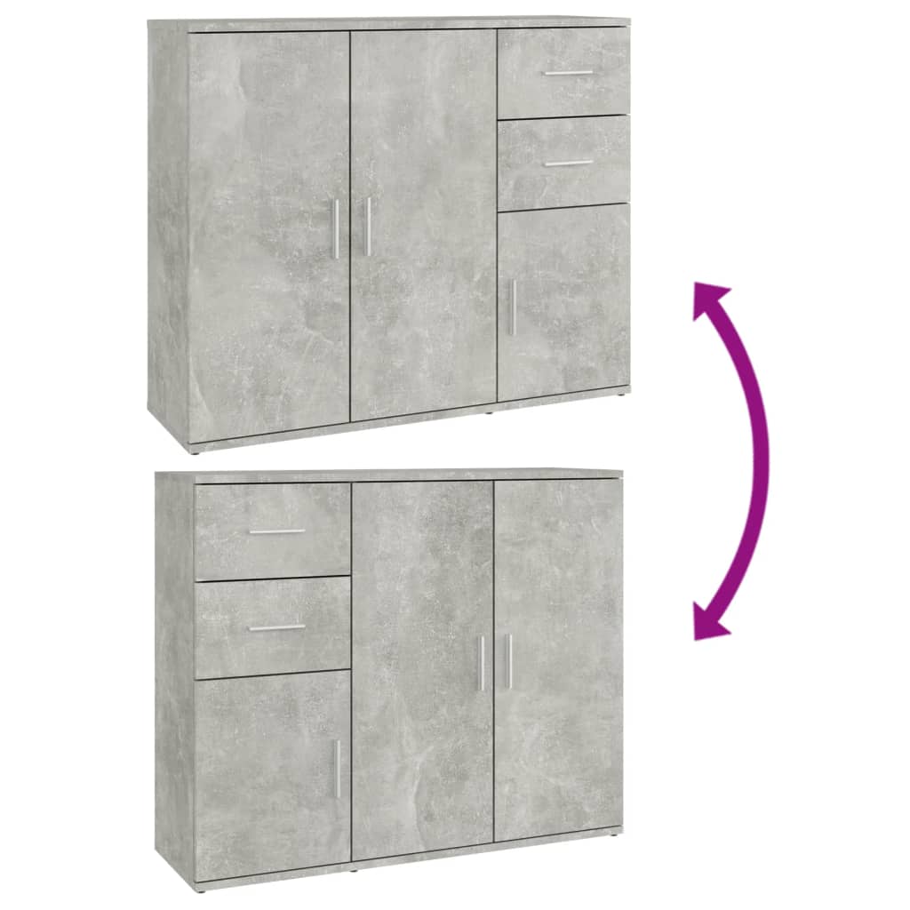 Komoda siva boja betona 91x29,5x75 cm od konstruiranog drva