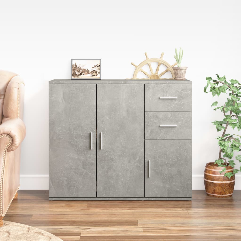 Komoda siva boja betona 91x29,5x75 cm od konstruiranog drva