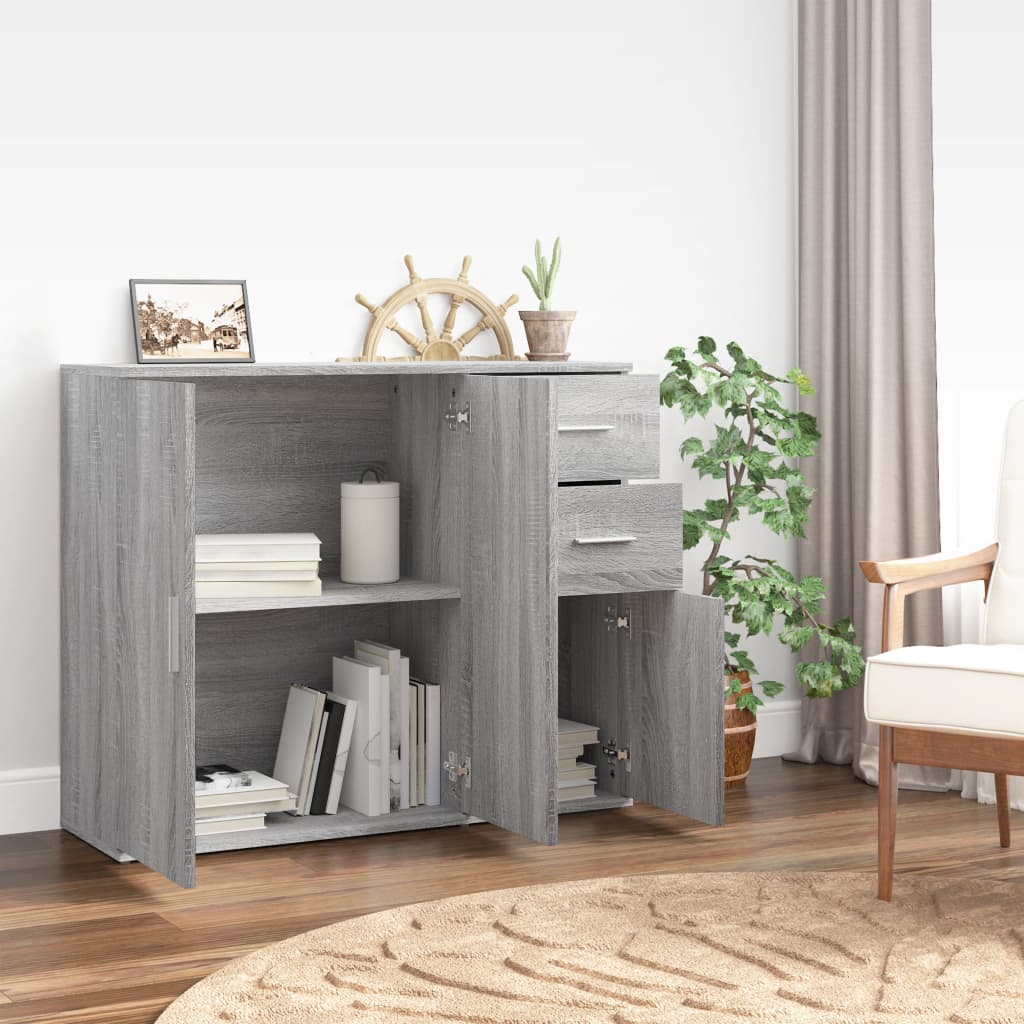 Komoda boja sivog hrasta 91x29,5x75 cm od konstruiranog drva