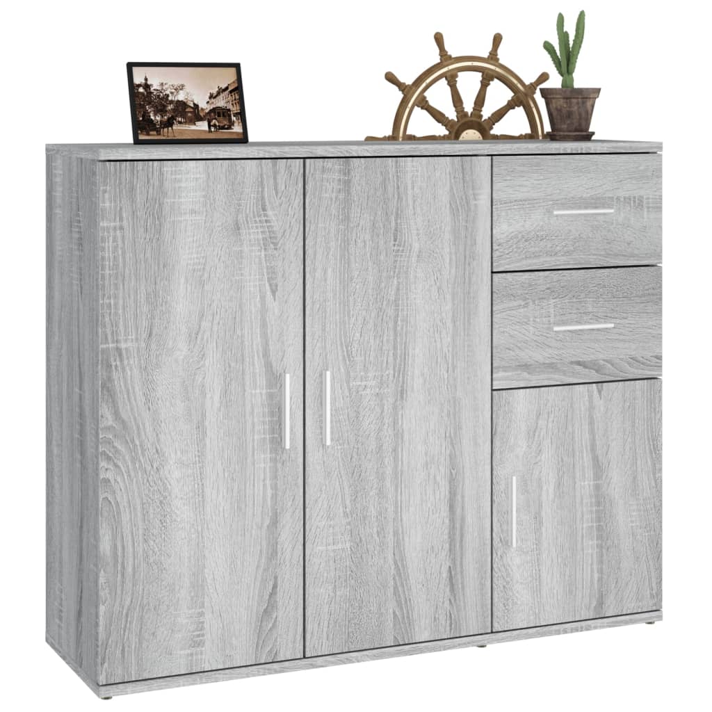 Komoda boja sivog hrasta 91x29,5x75 cm od konstruiranog drva