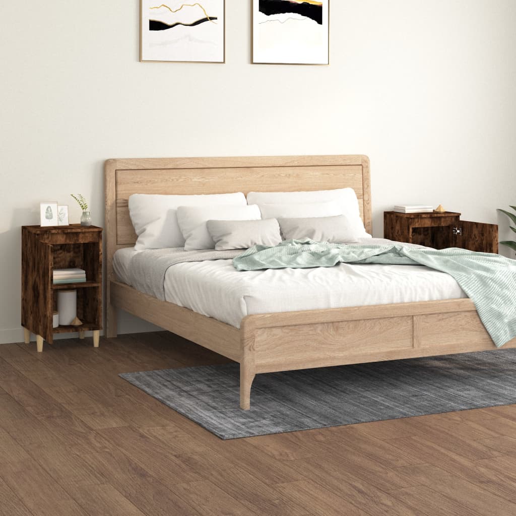 Noćni ormarići 2 kom boja hrasta 40x35x70 cm konstruirano drvo