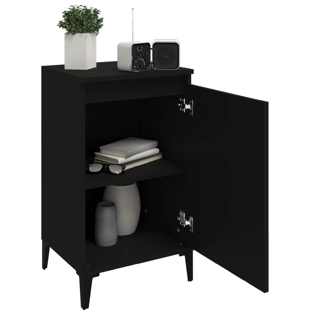 Noćni ormarići 2 kom crni 40 x 35 x 70 cm konstruirano drvo