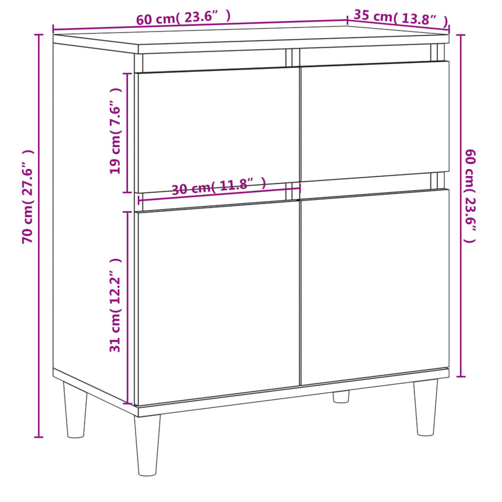 Komoda boja hrasta sonome 60 x 35 x 70 cm od konstruiranog drva