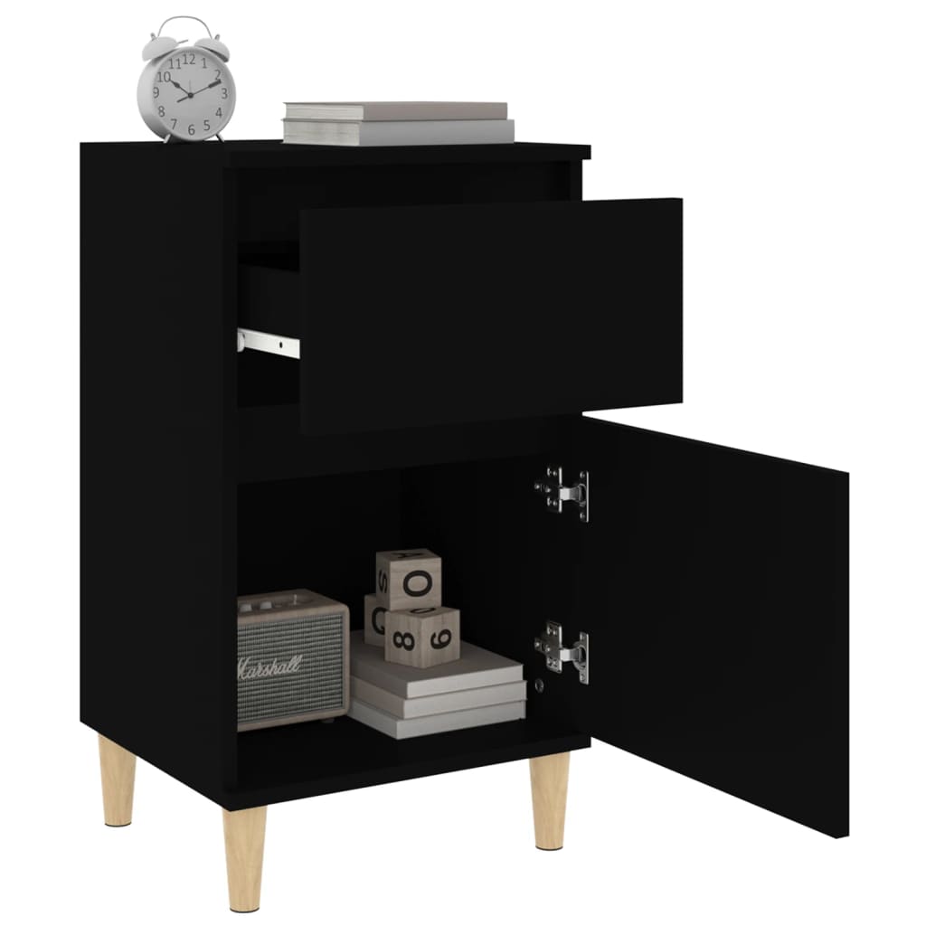 Noćni ormarić crni 40 x 35 x 70 cm
