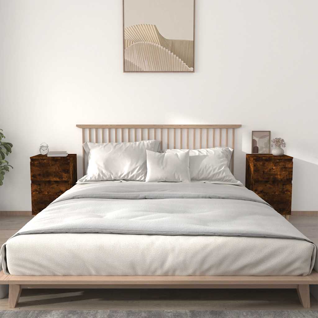 Noćni ormarići 2 kom boja dimljenog hrasta 40x35x70 cm