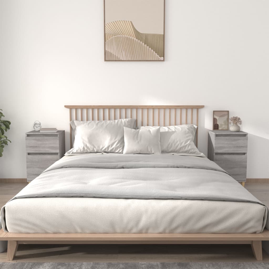 Noćni ormarići 2 kom boja dimljenog smeđi 40x35x70 cm