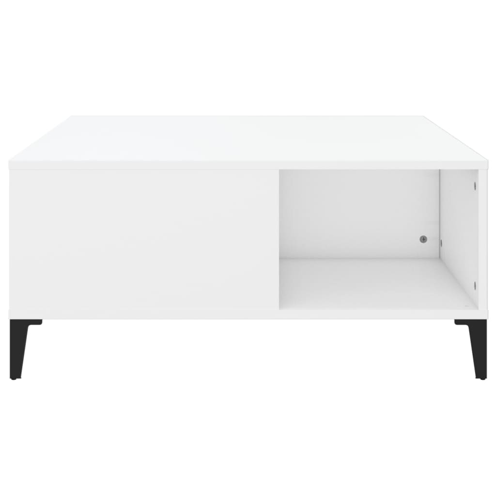 Stolić za kavu bijeli 80 x 80 x 36,5 cm od konstruiranog drva
