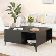 Stolić za kavu crni 80 x 80 x 36,5 cm od konstruiranog drva
