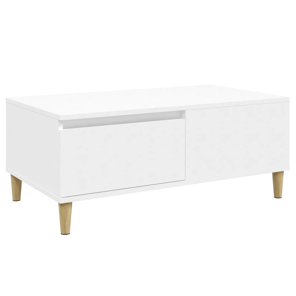 Stolić za kavu bijeli 90 x 50 x 36,5 cm od konstruiranog drva