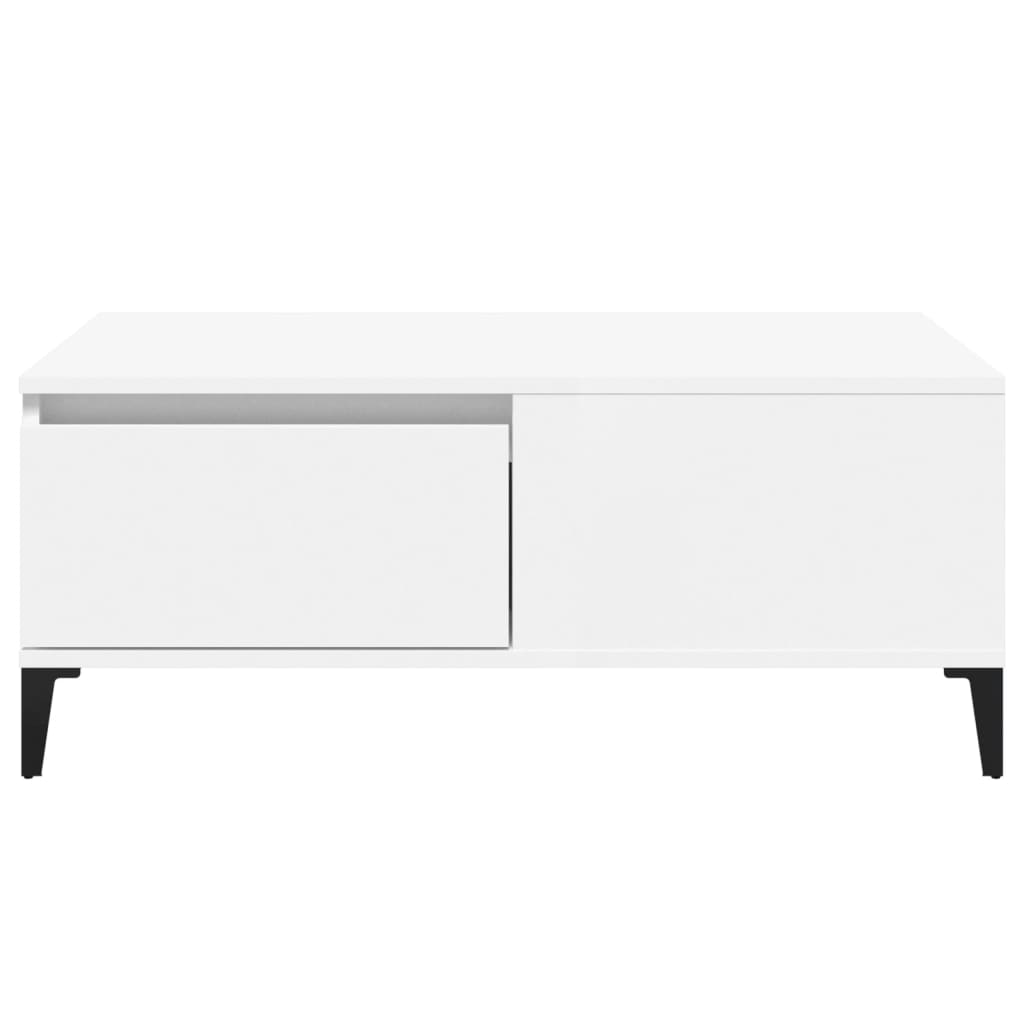 Stolić za kavu bijeli 90 x 50 x 36,5 cm od konstruiranog drva