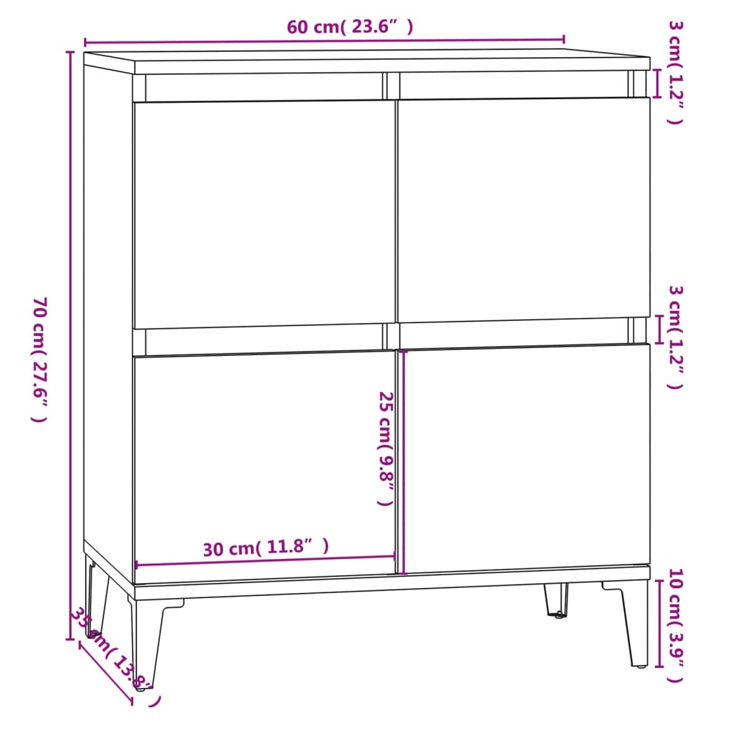 Komoda boja hrasta sonome 60 x 35 x 70 cm od konstruiranog drva