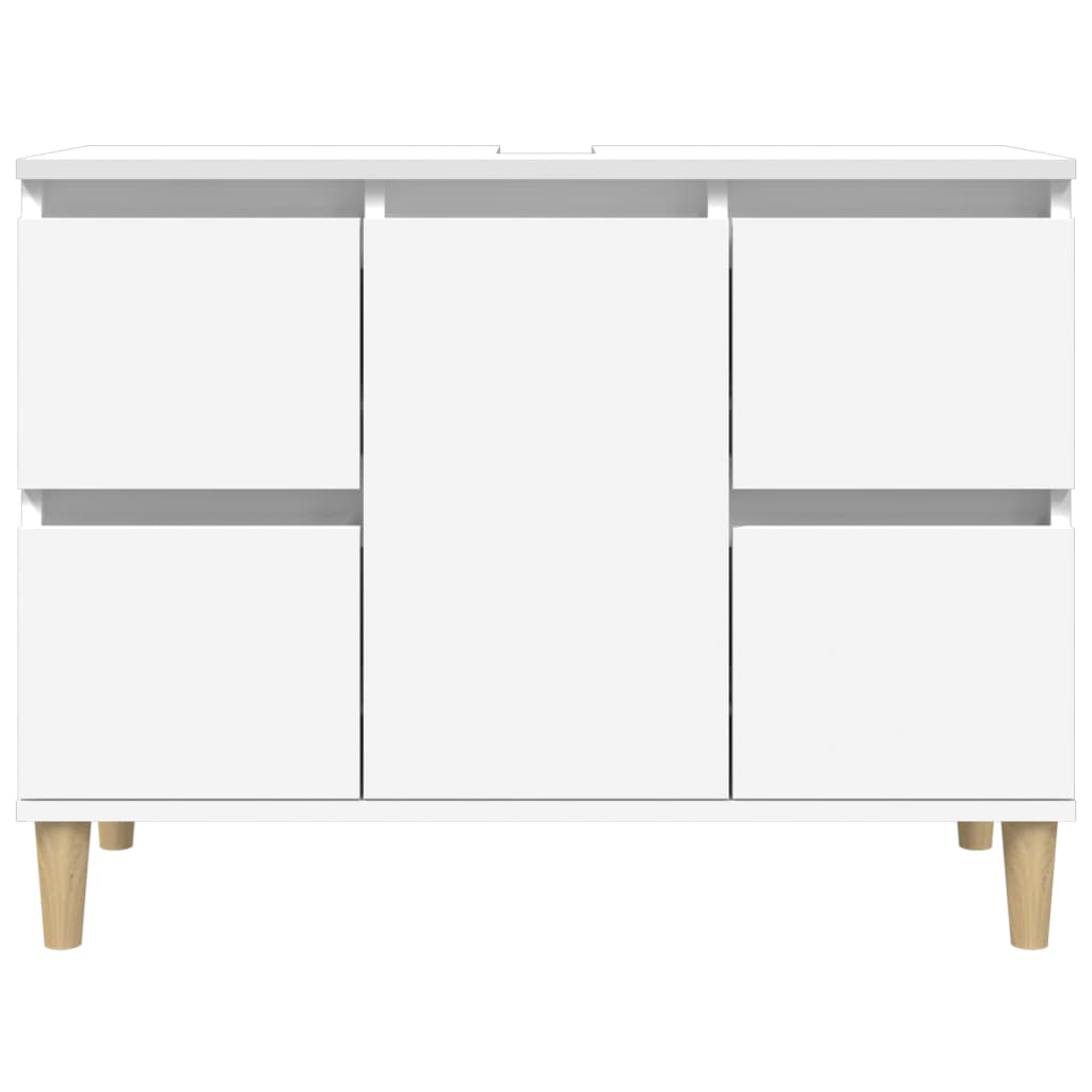 Ormarić za umivaonik bijeli 80 x 33 x 60 cm konstruirano drvo