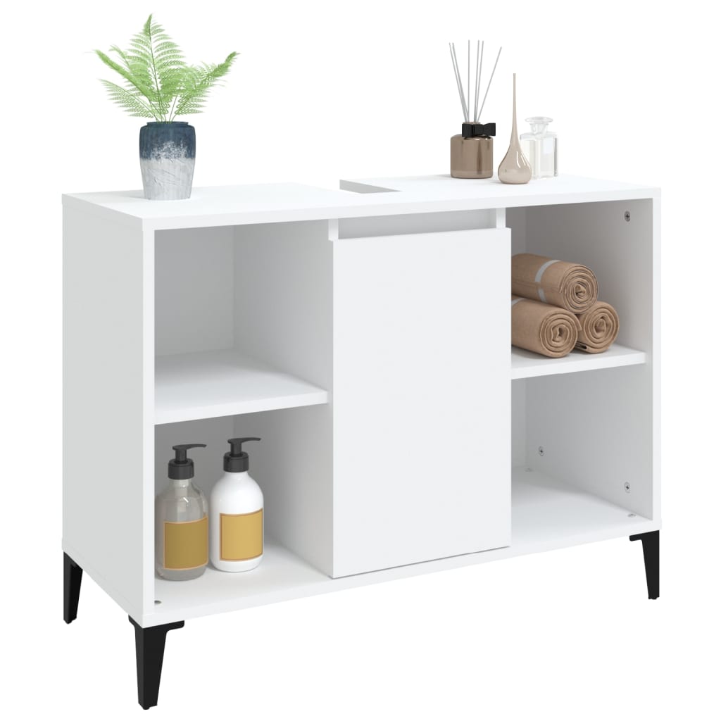 Ormarić za umivaonik bijeli 80 x 33 x 60 cm konstruirano drvo