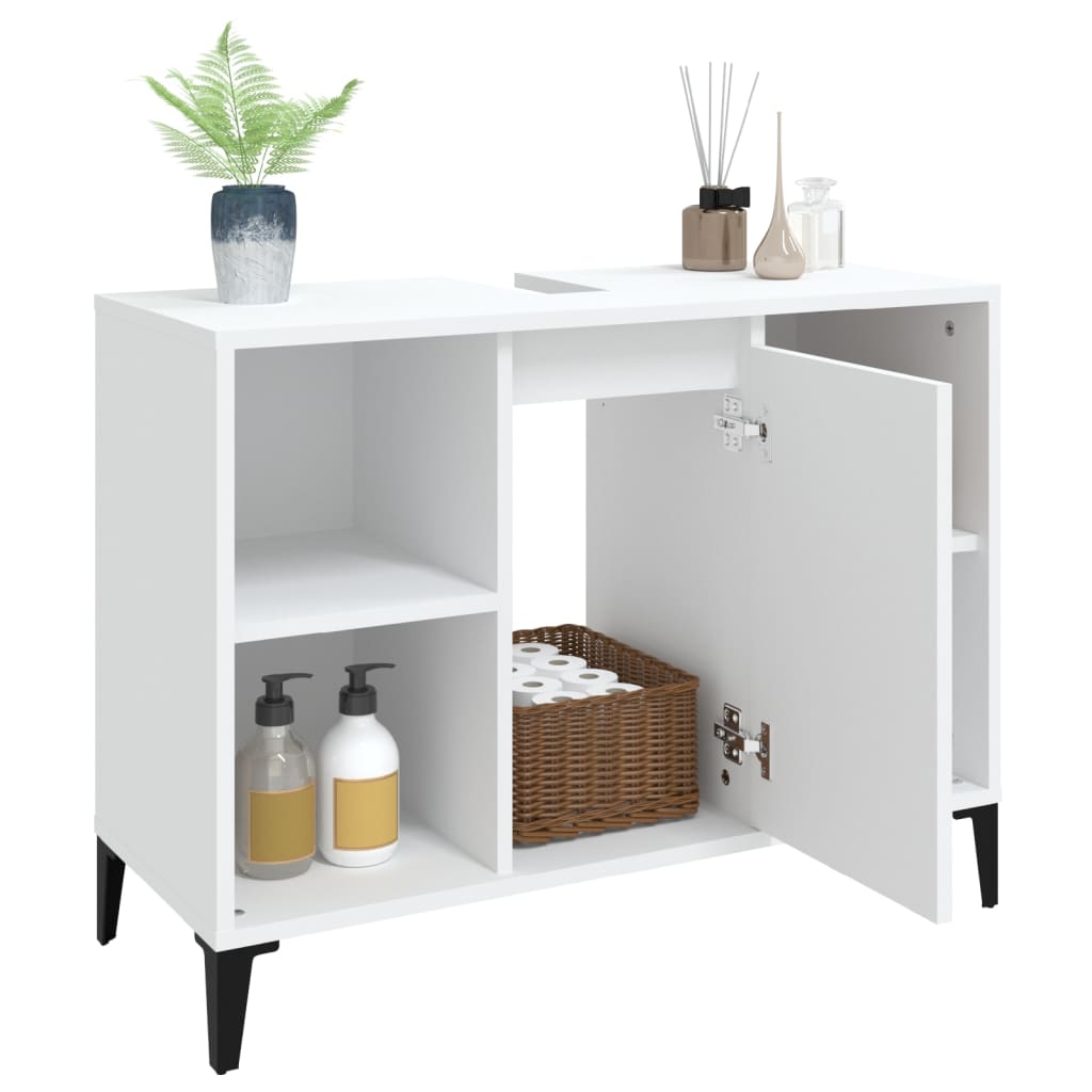Ormarić za umivaonik bijeli 80 x 33 x 60 cm konstruirano drvo