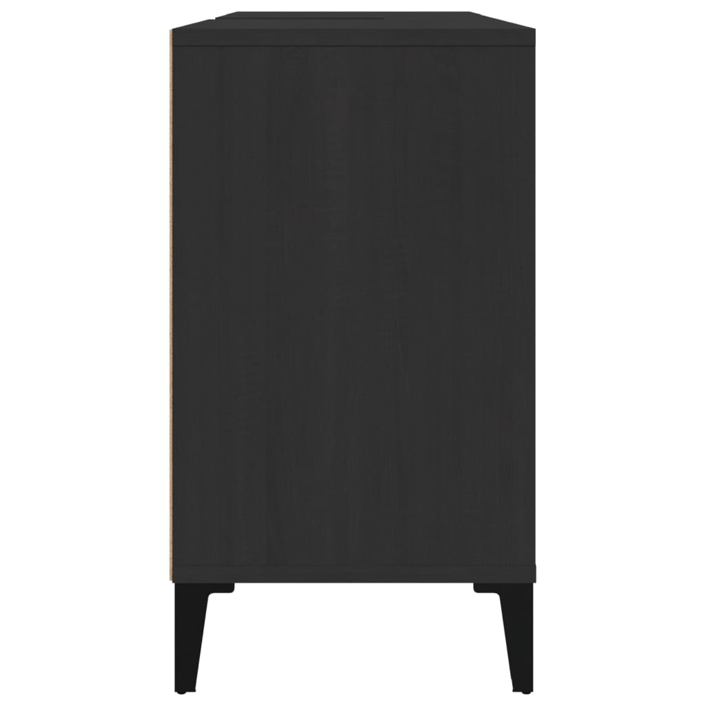 Ormarić za umivaonik crni 80 x 33 x 60 cm konstruirano drvo