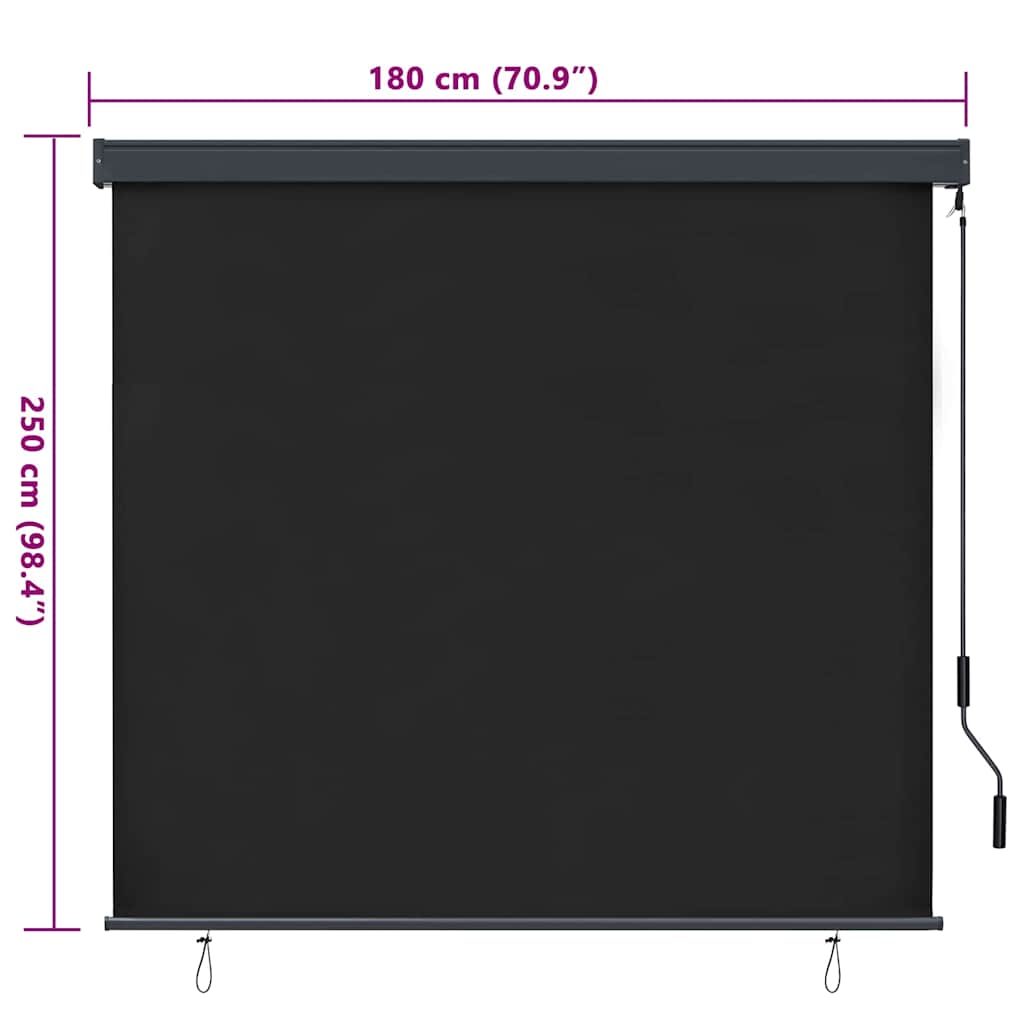 Rolo zavjesa Antracit 180 x 250 cm Tkanina i aluminij