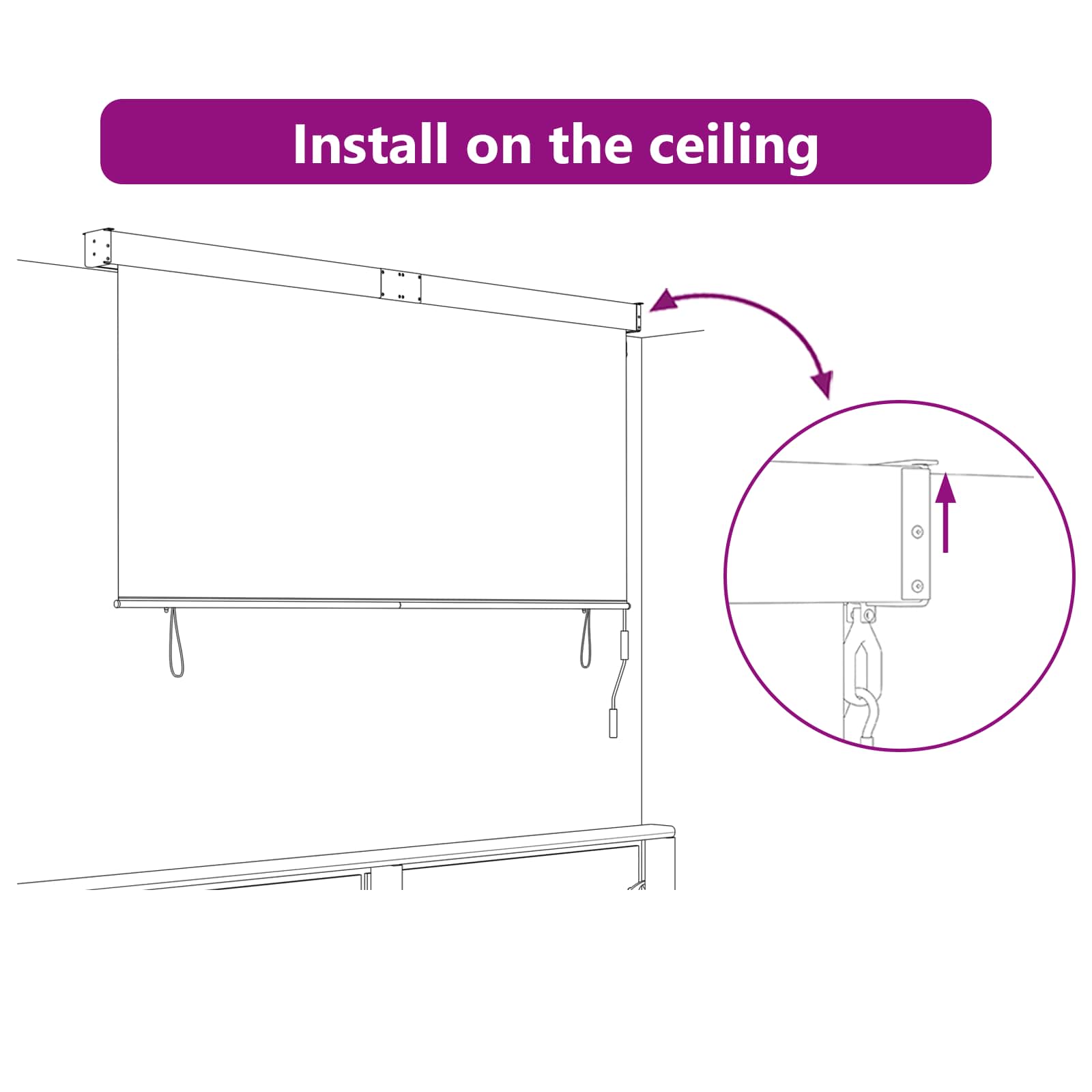 Rolo zavjesa Krem 200 x 250 cm Tkanina i aluminij