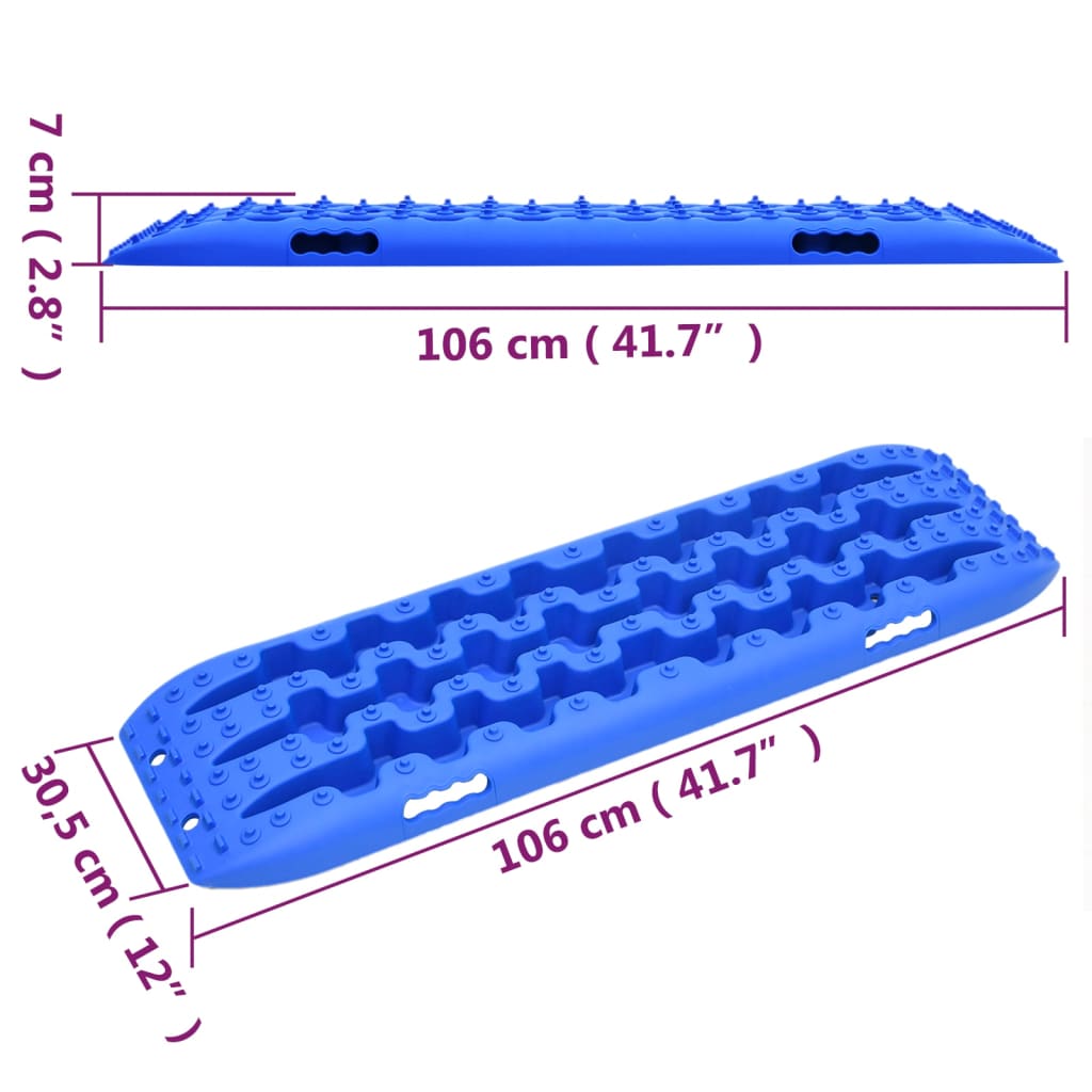 Daske za vuču 2 kom plave 106 x 30,5 x 7 cm najlonske