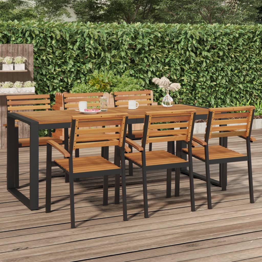 Vrtni stol s U-nogama 200 x 90 x 75 cm od masivnog drva bagrema
