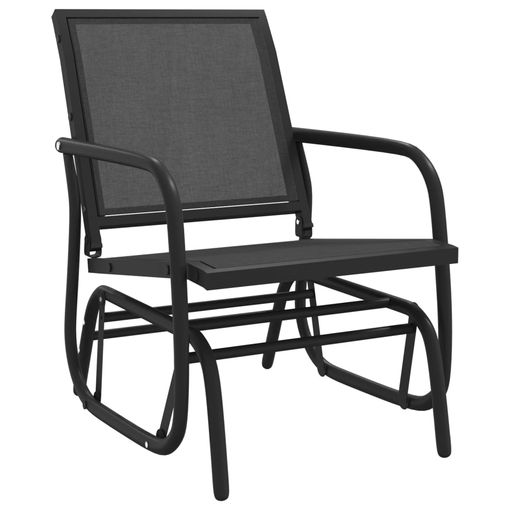 Vrtne stolice ljuljačke crne 61x76x87 cm tekstil i čelik