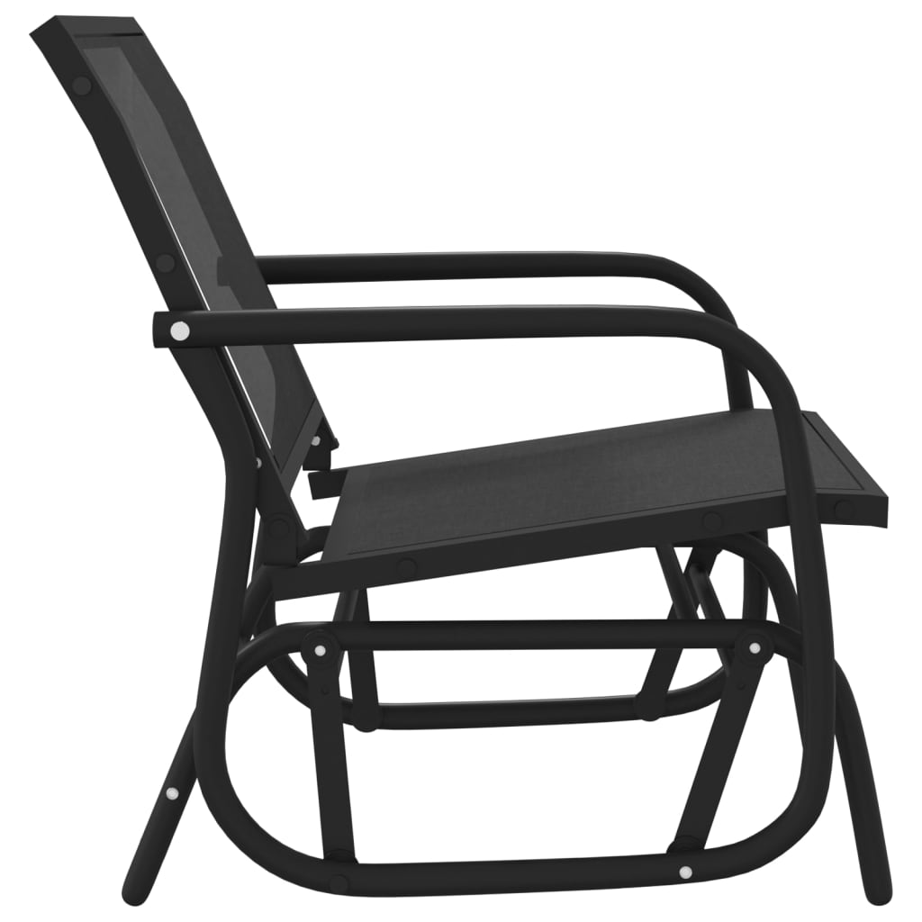 Vrtne stolice ljuljačke crne 61x76x87 cm tekstil i čelik