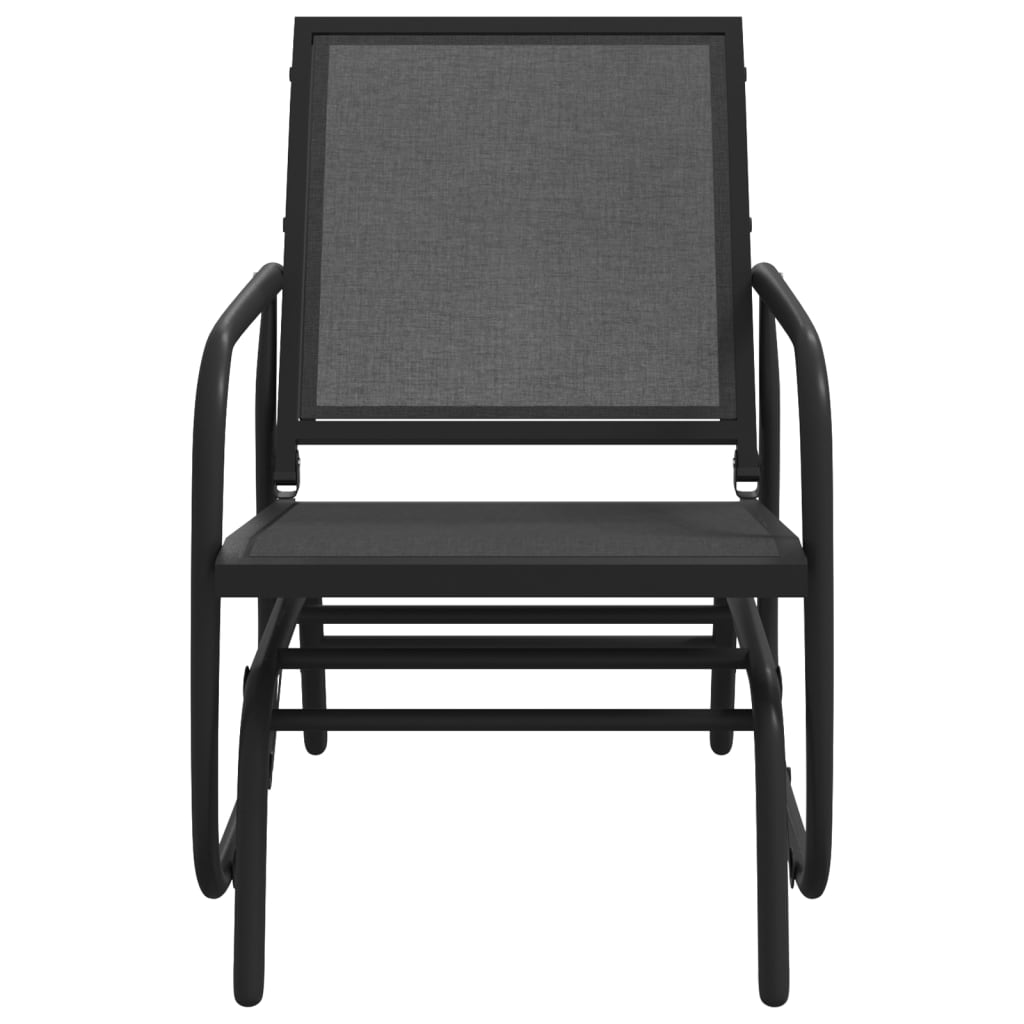 Vrtne stolice ljuljačke 2 kom crne 61x76x87 cm tekstil i čelik