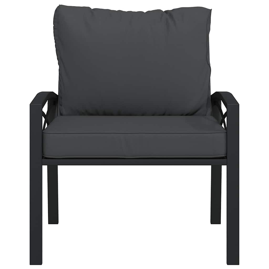 Vrtne stolice sa sivim jastucima 2 kom 68 x 76 x 79 cm čelične