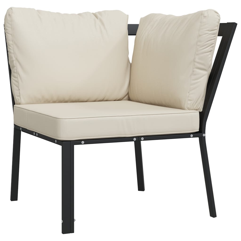 Vrtna stolica s jastucima boje pijeska 76 x 76 x 79 cm čelična