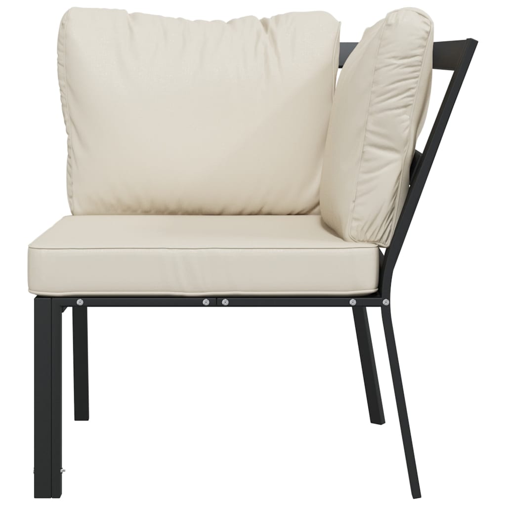 Vrtna stolica s jastucima boje pijeska 76 x 76 x 79 cm čelična