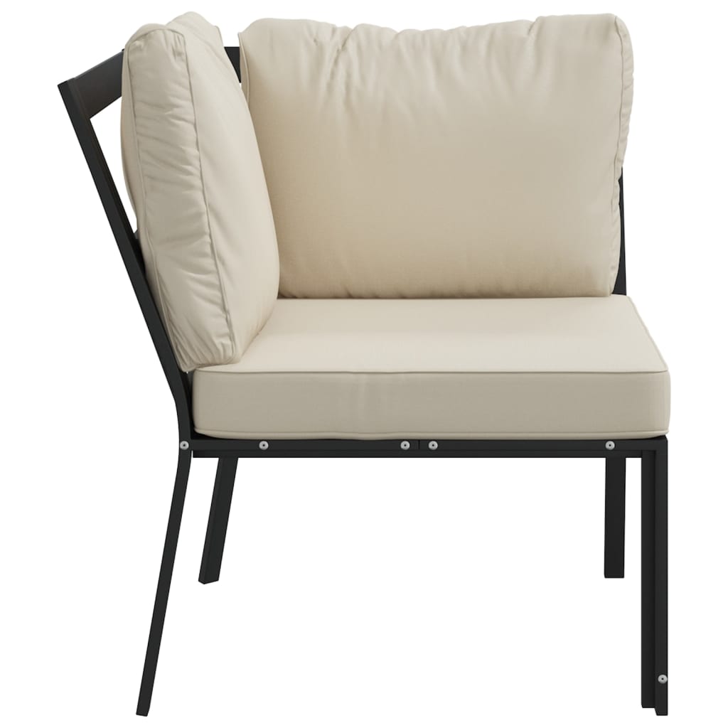 Vrtna stolica s jastucima boje pijeska 76 x 76 x 79 cm čelična